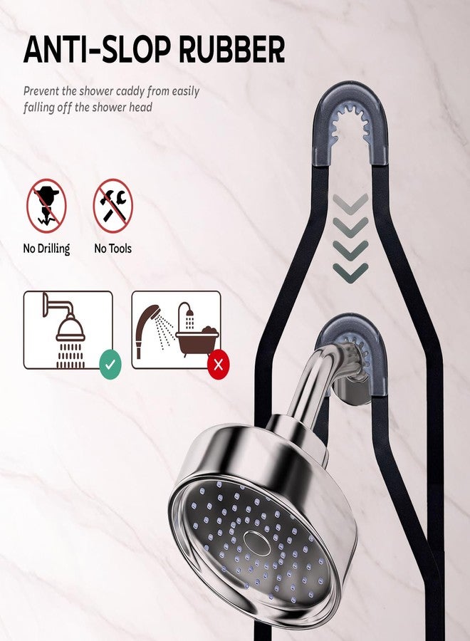 MIORAH Hanging Shower Caddy for Bathroom | Bathroom Organiser Without Drill | Bathroom Accessories Storage Organizer - Image 3